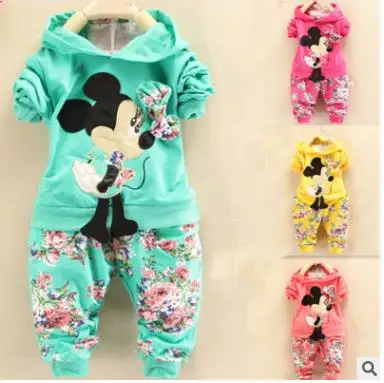 

Children clothing suit,2018 spring baby girls clothes set long sleeve hoodies+flower pants 2 pcs sport clothes suit