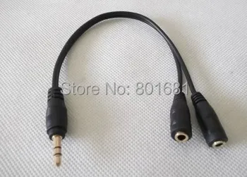 

Free shipping hight quality 50pcs/lot 3.5mm Male to 2 X 3.5mm Female Jack Audio Splitter Earphone Cable Adapter