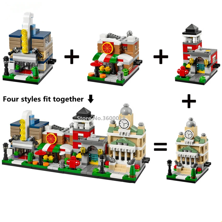 

4set/lot DECOOL compatible legoly City Mini Scene Movie street view Building bricks blocks toys for kid gifts