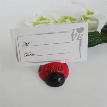 

free shipping 60pcs/lot new arrival wedding party supplies of resin ladybug place card holder favors and gifts, party souvenirs