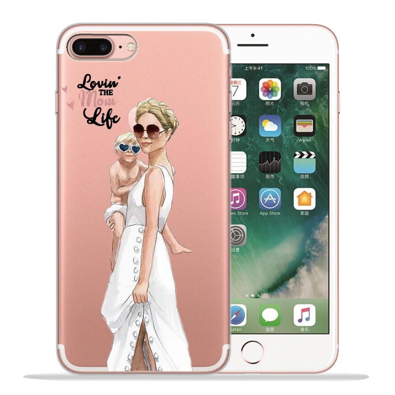 Модный чехол для телефона Super mom Dad Girl для iPhone 8 7 6 6S Plus X XS MAX XR 10 мягкий силиконовый чехол Etui