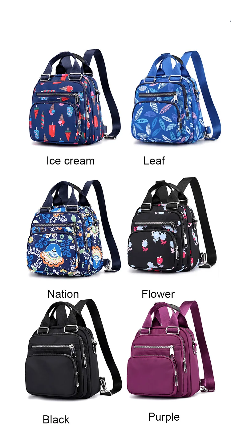 Женский нейлоновый рюкзак, водонепроницаемая женская дизайнерская сумка на плечо, рюкзак с мультяшным принтом, мини повседневный рюкзак, сумка для основной девушки