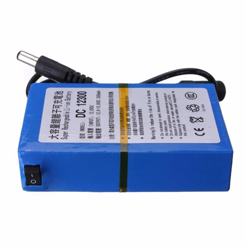 12V 3000mAh большой Ёмкость Перезаряжаемые литий-ионный аккумулятор для хранения Батарея подходит для контроля уровня сахара в крови с светодиодный светильник резервного копирования Мощность US/EU