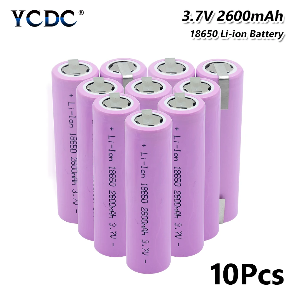

18650 Lithium Bateria 2600mAh 3.7V rechargeable Battery safe batteries Industrial use For LED Flashlight Torch Toy
