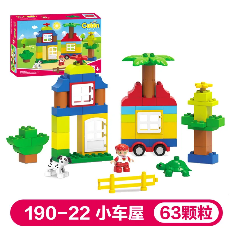 

63PCS Big Size Diy Building Blocks Girl Friends Bus House Bricks Compatible with Legoingly Duploed Toys for Children Baby Gifts
