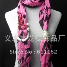 Розовый цвет синий сплава кулон шарф кулон Роза профессиональные шарф 24 шт