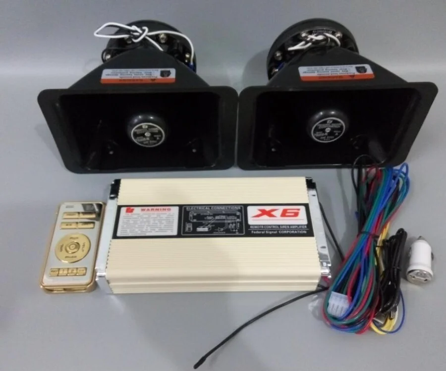 Hi power DC12V 400W wireless car siren warning amplifies alarm with remote for plioce ambulance fire