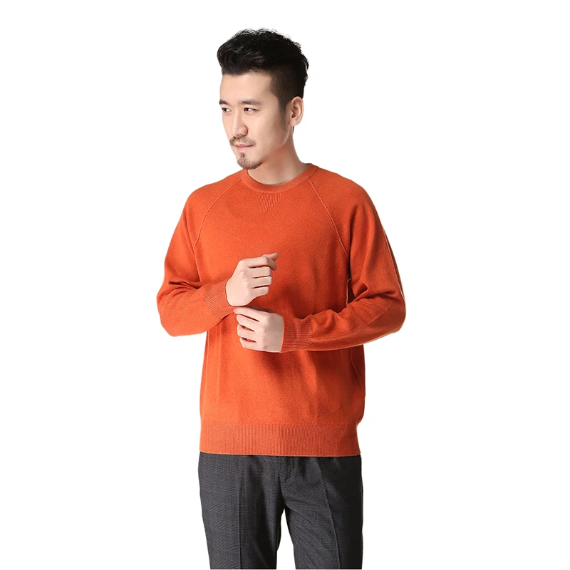 2017 spring men's knitted silk cashmere blended pullover