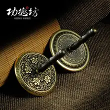 Медь античная пепельница Красиво резные латунь специальный серый для пыли и ароматных благовоний дорога, Печать пресс акции