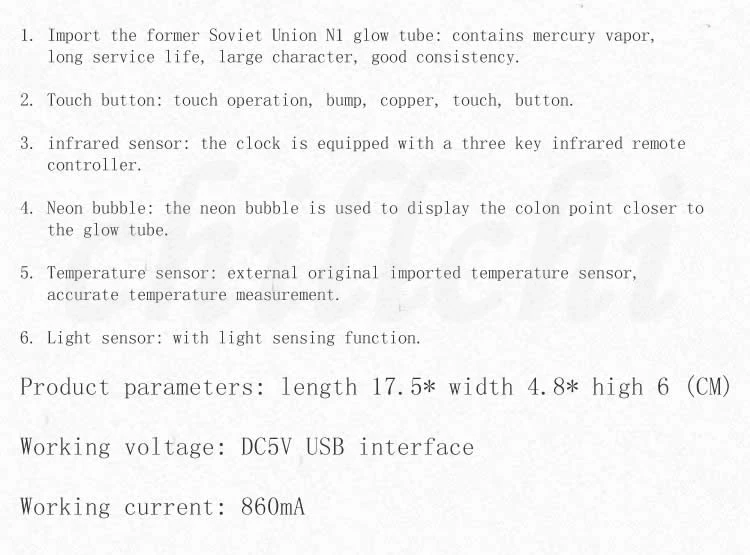 6-bit индукционный переключатель, Советского Союза IN12 светящаяся трубка Электронная трубка, будильник, твердой древесины светящиеся часы, цифровые часы