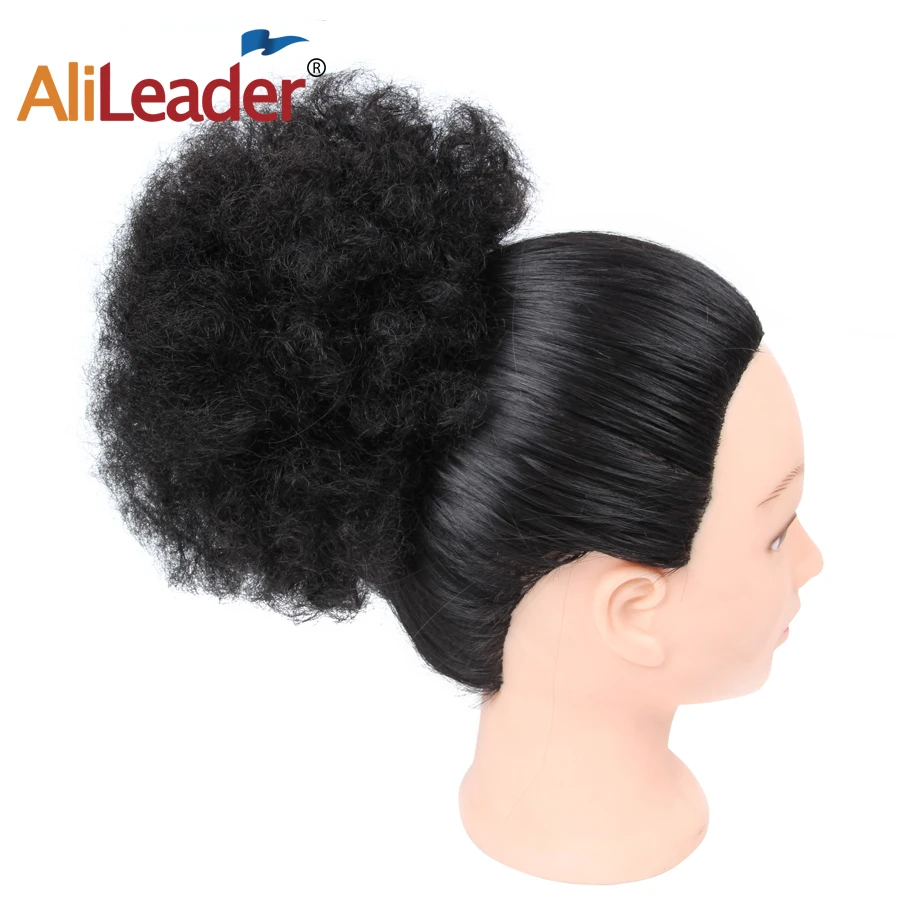 Alileader афро кудрявый вьющийся шиньон пушистый Updo волосы булочка синтетический уютный Updo волосы булочка с регулируемой лентой короткие