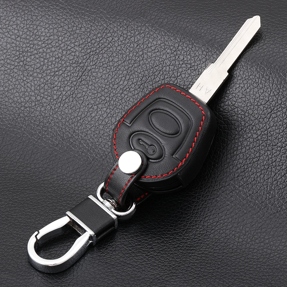

Genuine Leather Remote Car Key Cover Case For VW Polo Golf Jetta Sharan Seat Ibiza Leon Toledo Mii Altea For SKODA FABIA OCTAVIA