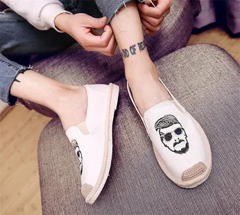 

Summer breathable all match Moccasin Gommino shoes men's casual slip-on lazy canvas embossed shoes