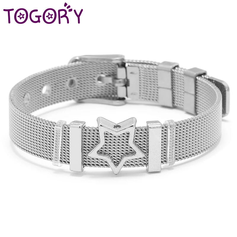 TOGORY хит продаж стильный сетчатый изящный браслет горный хрусталь пять звезд