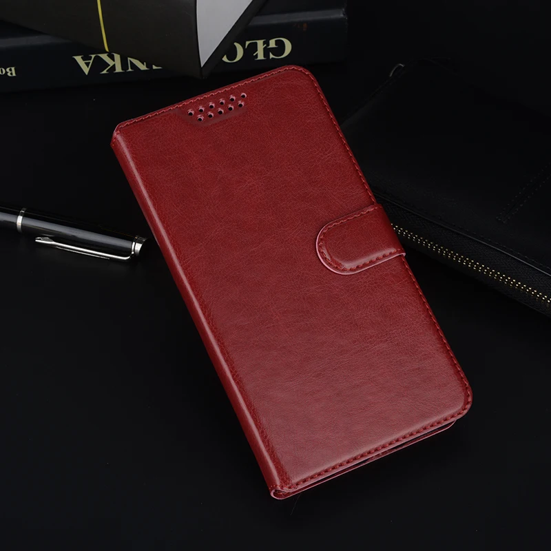 Ретро Бизнес кожаный бумажник чехол с подставкой Функция для LG L Fino D295 LG L Fino Dual D290N LG L70+ Чехол флип - Цвет: Red