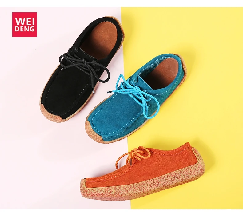 Женские лоферы из натуральной кожи на шнуровке|suede flats|casual shoes for womengenuine leather flats |