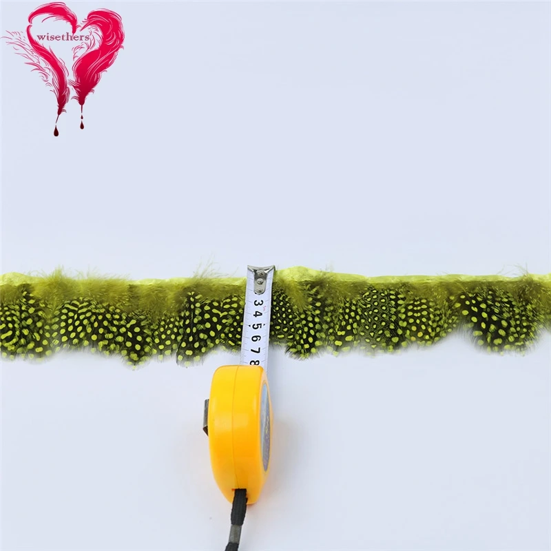 9 yellow guinea fowl feather trims 6