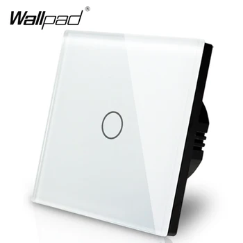 

1 Gang 1 Way EU UK Standard Touch Wall Light Switch Wallpad Crystal Glass Smart Switch Panel 200W