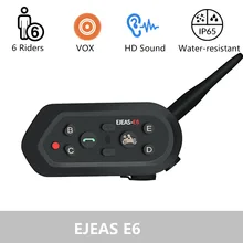 EJEAS E6 Bluetooth мотоциклетный шлем гарнитура VOX AUX музыка gps связь для 6 человек