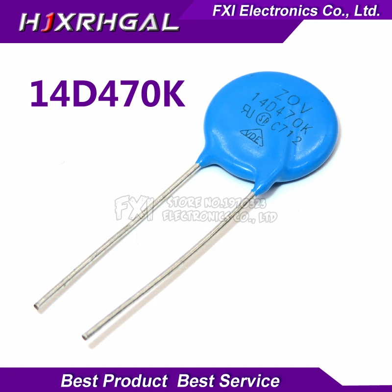 

10PCS 470K Piezoresistor 14D470K 47V Varistor Resistor
