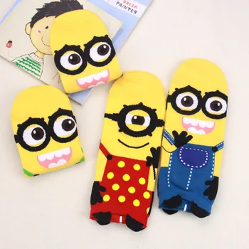 

Cartoon Socks Cute 3D Little Yellow Man Cartoon Socks Big Eyes Series Socks Cotton Women's Cotton