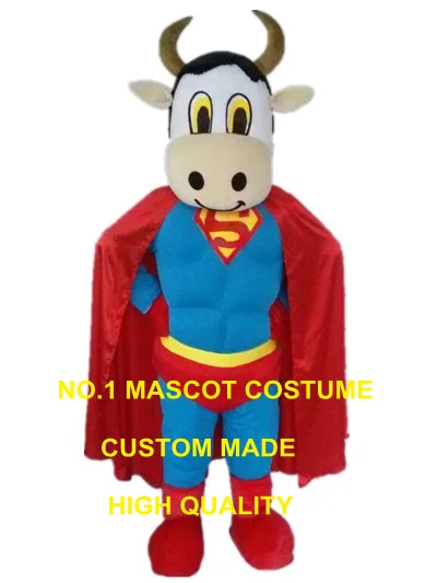 

milk cow superman mascot costumecustom adult size cartoon character cosplay carnival costume 3234