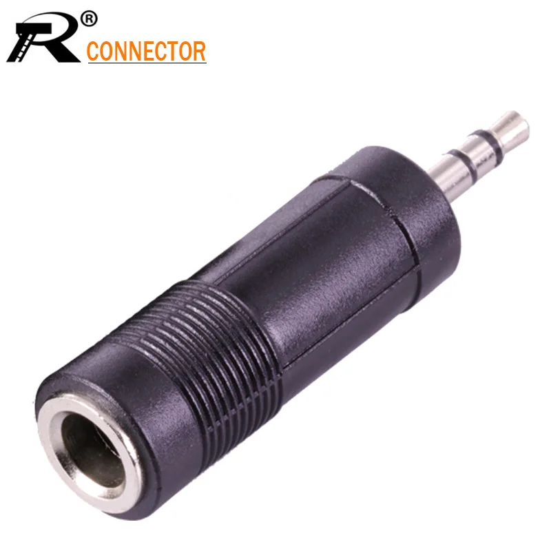 

Jack 6.3mm Stereo Socket to Plug 3.5 Adapter Nickle Speaker Plug 3.5mm Stereo Plug High quality Plastic Audio Connector