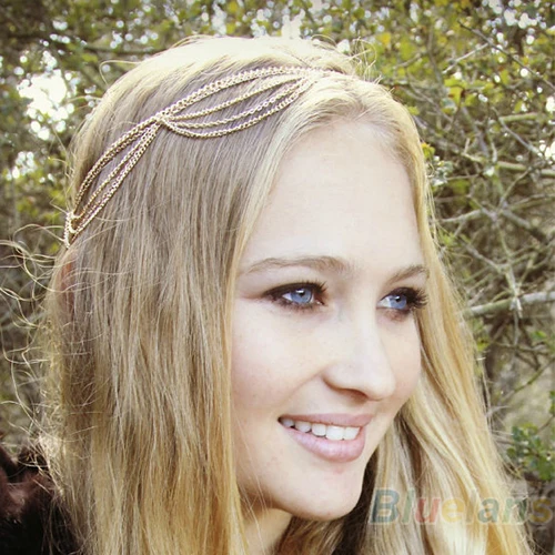 

Womens Celebrity Boho Chain Fringe Tassel Metal Head Band Headpiece Hair Jewelry