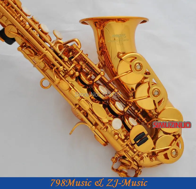 Gold Plated Curved Soprano Saxophone Bb key to High F key and G Key