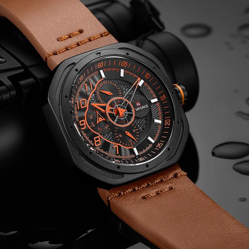 Топ люксовый бренд NAVIFORCE мужские модные спортивные аналоговые Мужские часы из