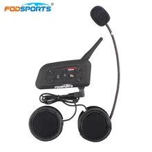 Fodsports металлический зажим+ V6 Pro домофон шлем Bluetooth гарнитура мульти BT переговорные Мотоцикл беспроводной домофон 6 Rider 1200 м