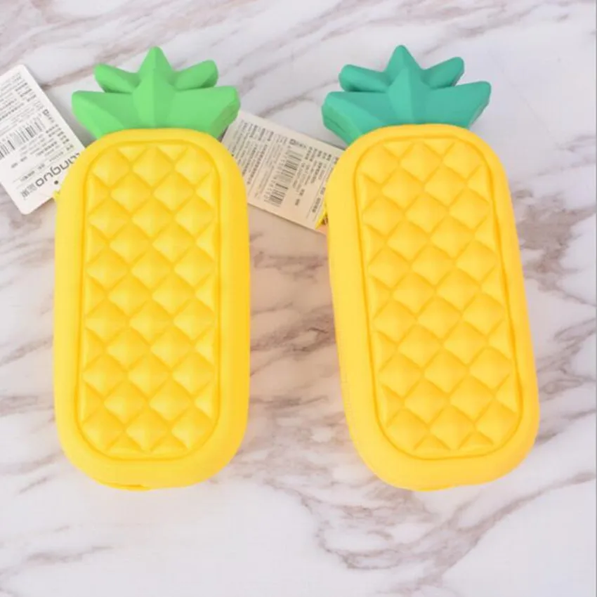 

1Pcs Kawaii Pencil Case Pineapple silica gel Gift Estuches School Pencil Box Pencilcase Pencil Bag School Supplies Stationery