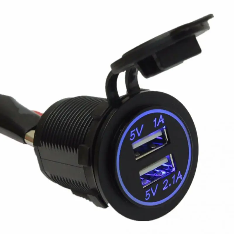 12 24 в USB зарядное устройство для мотоцикла Авто Грузовик ATV Лодка светодиодный