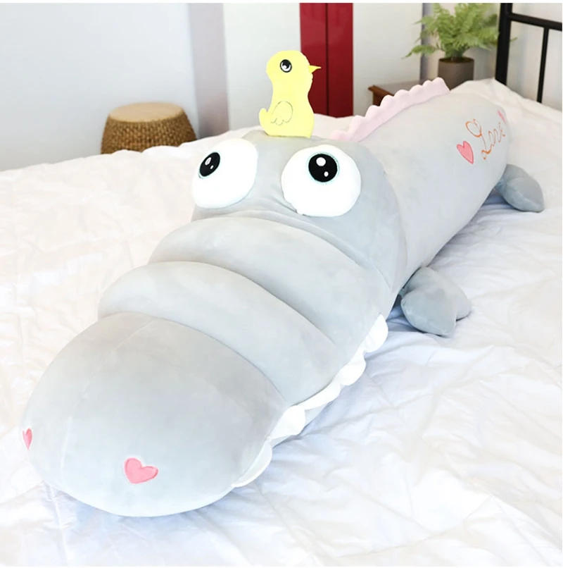 Dorimytrader Hot Soft Cartoon Crocodile Plush Doll Giant Animal Alligator Pillow Toy Cushion for Girl Boy Gift 71inch 180cm DY50615  (2)