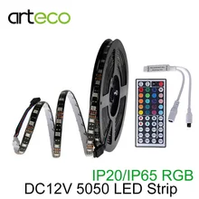 DC12V LED Strip 5050 RGB Black PCB 60LEDs/m 5M IP20 IP65 Waterproof 5050 LED Strip Light RGB 5050 Flexible Light RGB controller