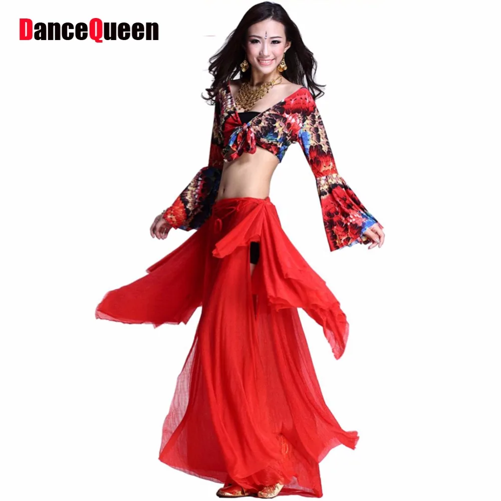 2018 New Plus Size Belly Dancing Costumes 2piece(Top+Dress) Belly Dance
