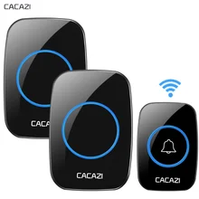 CACAZI New Wireless Doorbell Waterproof 300M Remote EU AU UK US Plug smart Door Bell Chime battery 1 2 button 1 2 3 receiver AC