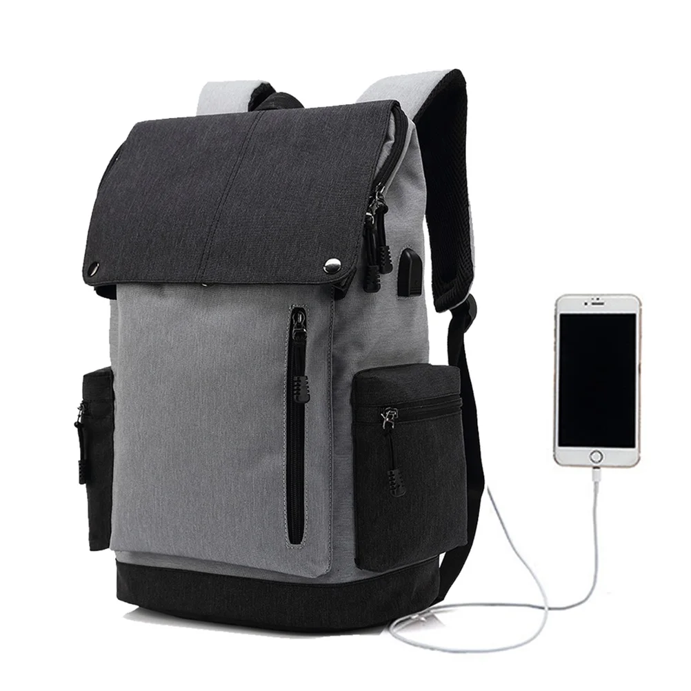 

2019 Men Waterproof Backpack Student Schoolbag Bagpack Casual Business Computer Travel Backpack with USB Charging Port