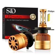 2Pcs H7 LED H1 H4 H3 H11 H8 H9 H27 880 881 9005 9006 HB3 HB4 LED Headlight Bulbs With Philips Chip 12V Car Light Auto Fog Lamp