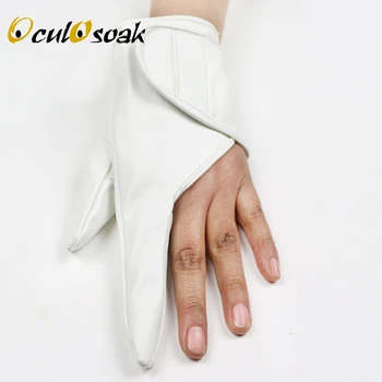 

2019 New Arrival Party Women Gloves Fingerless Sexy Ladies Leather Gloves Dancing Showing Luvas Black Gold White Red