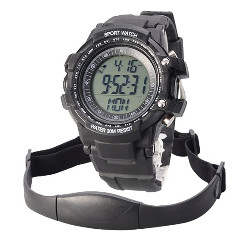 Relojes Hombre 2016 Men Outdoor Sport LED Watch Pulse Heart Rate Counter Calories Monitor Pedometer WristWatch