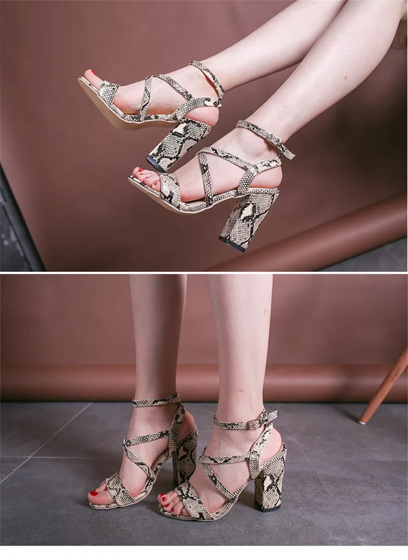 brown snakeskin sandals