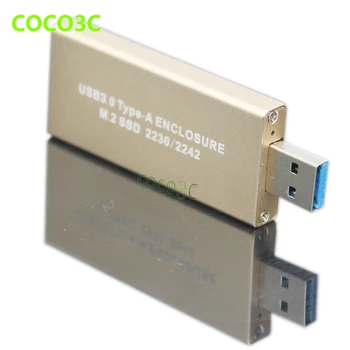

USB 3.0 to M.2 SATA SSD Enclosure USB3.0 to NGFF B key B+M Key adapter M2 Mobile Box for Transcend MTS400 PLEXTOR PX-128M6G-2242