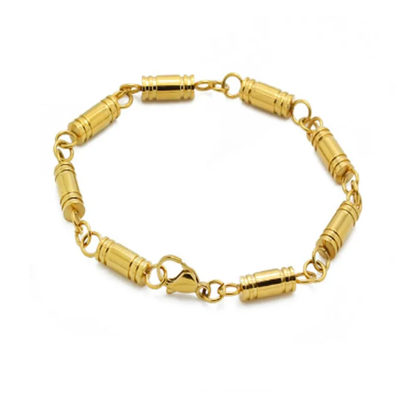 

Trendy Bracelets for Women Gold Color Stainless Steel Linked Chain Toggle Clasp Cuff Bracelet & Bangles Pulseiras 2017 New