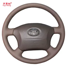 Yuji-Hong Чехлы рулевого колеса автомобиля чехол для Toyota Prado 2004-2006 Land Cruiser 2006 LC120 сшитый вручную верхний слой из коровьей кожи