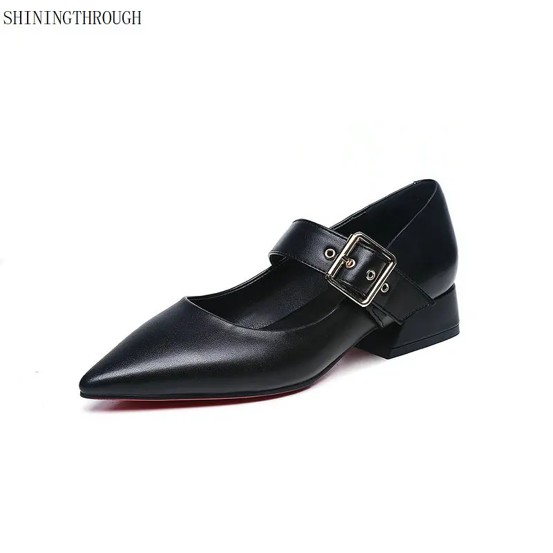 

Leather women Pumps low heels Handmade Shoes Fow Women Luxury Cow leather Shoes Casual Office Wear large size 42