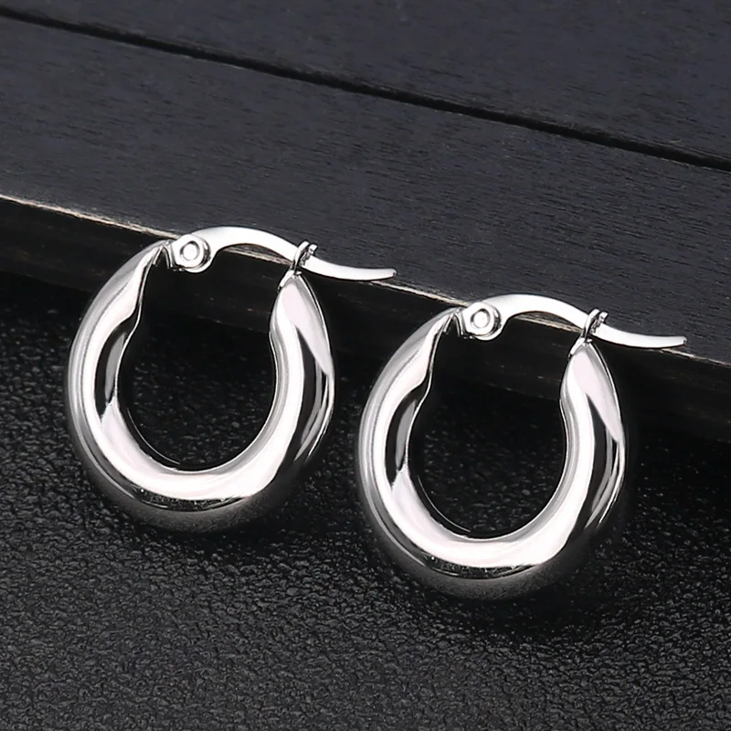 

Legenstar 2019 New Gold Color Circle Hoop Earring for Women Stainless Steel Earring Statement Korean Jewelry