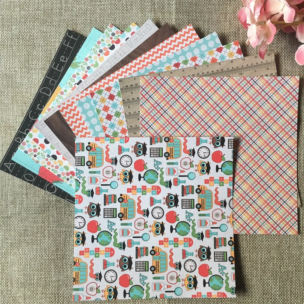 

12pcs/Pack 6*6inch The First Day Patterned Paper Pack for Scrapbooking DIY Happy Planner Card Making Journal Project