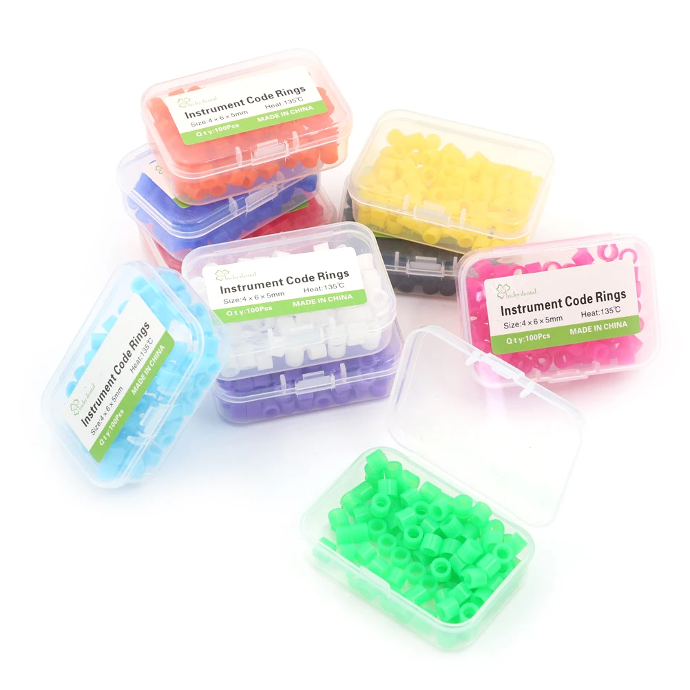 100PCS 4*6*5MM Silicone Dental Instrument Color Code Rings Multi Color