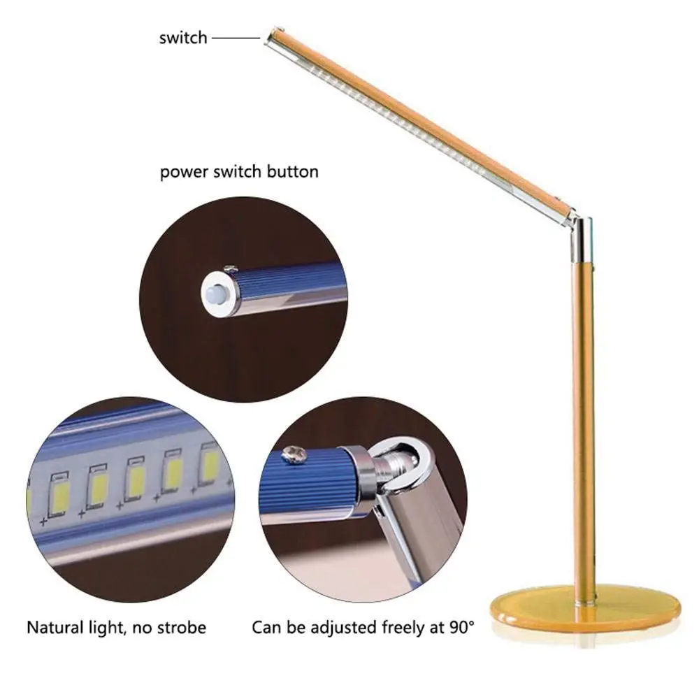 Светодиодная настольная лампа, настольная лампа для спальни с usb-портом для зарядки, Уход за глазами, сенсорная офисная лампа, 360 градусов